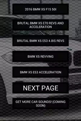 Play Engine sounds of X5 Play Engine sounds of X5