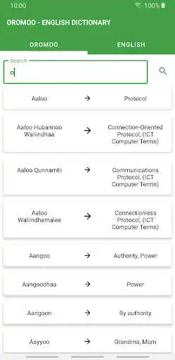 Play English Afaan Oromo Dictionary as an online game English Afaan Oromo Dictionary with UptoPlay