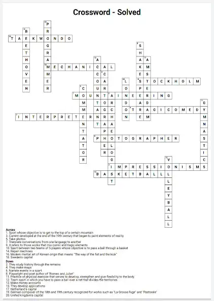 Play English Crossword Maker as an online game English Crossword Maker with UptoPlay