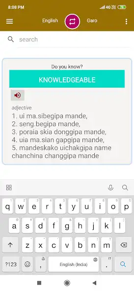 Play English Garo Dictionary as an online game English Garo Dictionary with UptoPlay