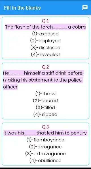 Play English Grammar - SSC : Fill in the Blank  and enjoy English Grammar - SSC : Fill in the Blank with UptoPlay