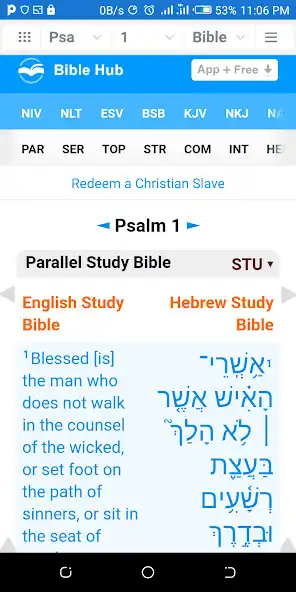 Play English-Hebrew-Greek Bible as an online game English-Hebrew-Greek Bible with UptoPlay