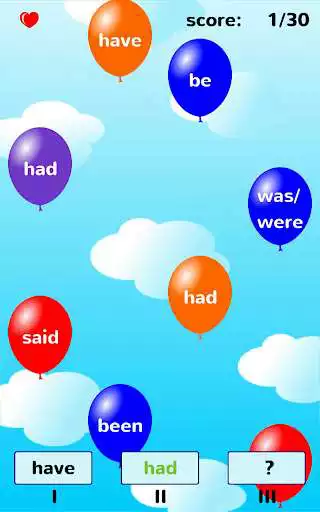 Play English irregular verbs game as an online game English irregular verbs game with UptoPlay