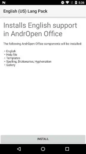 Play English Lang Pack for AndrOpen Office