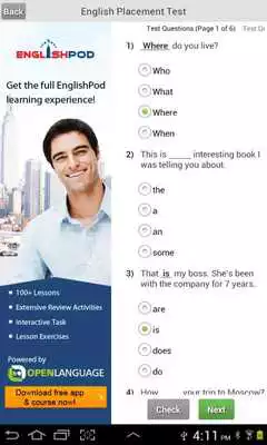 Play English Placement Test as an online game English Placement Test with UptoPlay