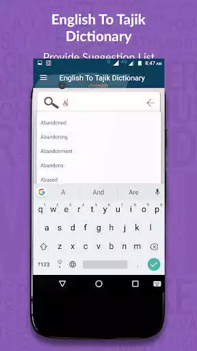 Play English to Tajikistan Dictionary as an online game English to Tajikistan Dictionary with UptoPlay