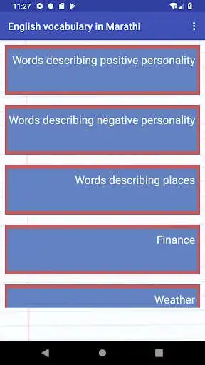 Play English Vocabulary in Marathi and enjoy English Vocabulary in Marathi with UptoPlay Play English Vocabulary in Marathi and enjoy English Vocabulary in Marathi with UptoPlay