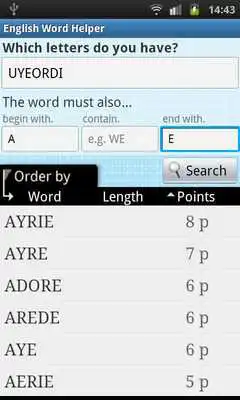 Play English Word Finder