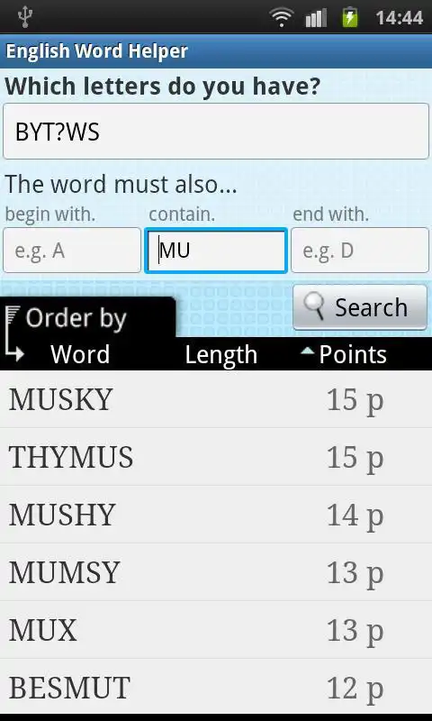 Play English Word Finder