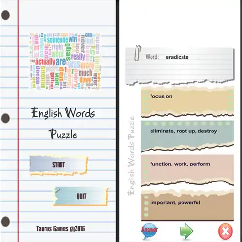 Play English Words Puzzle as an online game English Words Puzzle with UptoPlay