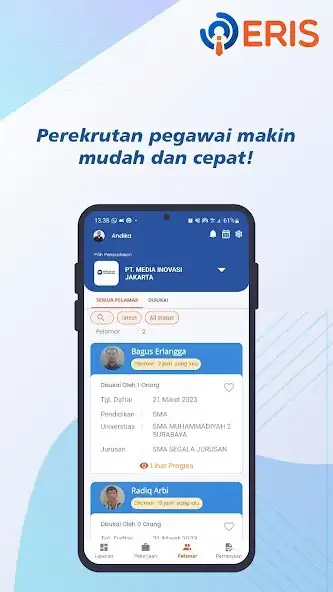 Play ERIS: Smart Recruitment System as an online game ERIS: Smart Recruitment System with UptoPlay