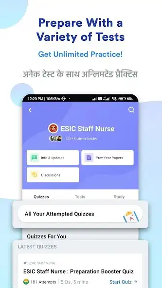 Play ESIC Staff Nurse Exam Prep App as an online game ESIC Staff Nurse Exam Prep App with UptoPlay