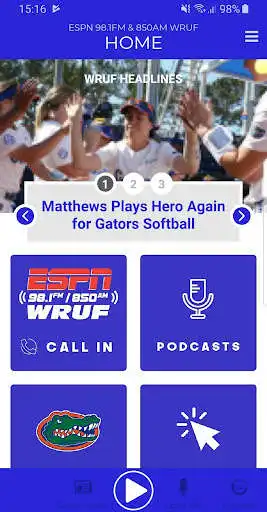 Play ESPN 98.1FM  850AM WRUF  and enjoy ESPN 98.1FM  850AM WRUF with UptoPlay