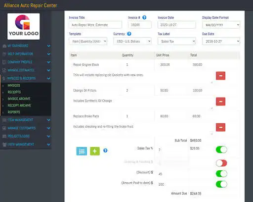Play Estimates and Invoices Maker as an online game Estimates and Invoices Maker with UptoPlay