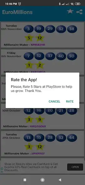 Play Euromillions results as an online game Euromillions results with UptoPlay