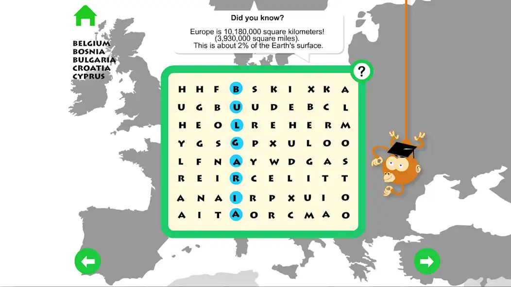 Play Europe Countries Word Search as an online game Europe Countries Word Search with UptoPlay