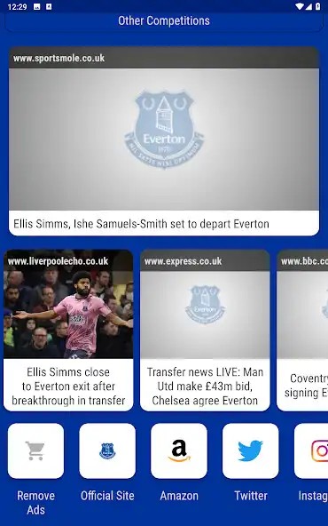 Play Everton FC Fan App as an online game Everton FC Fan App with UptoPlay
