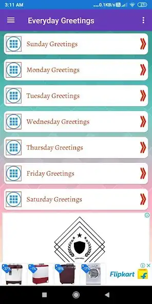 Play Everyday Greetings: Sunday to Saturday 7-Days Wish  and enjoy Everyday Greetings: Sunday to Saturday 7-Days Wish with UptoPlay