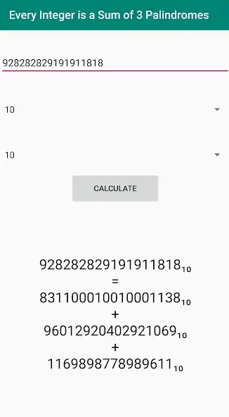 Play Every Integer Is A Sum Of Three Palindromes  and enjoy Every Integer Is A Sum Of Three Palindromes with UptoPlay