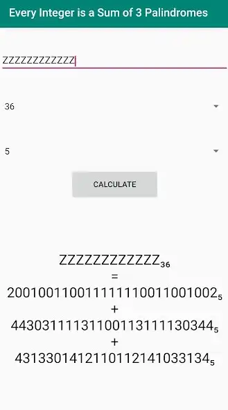 Play Every Integer Is A Sum Of Three Palindromes as an online game Every Integer Is A Sum Of Three Palindromes with UptoPlay