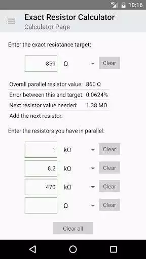 Play Exact Resistor Calculator as an online game Exact Resistor Calculator with UptoPlay
