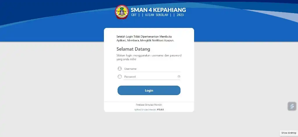 Play Exam Client SMAN 4 Kepahiang  and enjoy Exam Client SMAN 4 Kepahiang with UptoPlay