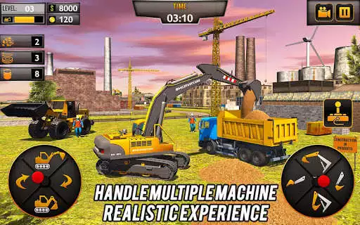Play Excavator Machine Crane Sim 3D as an online game Excavator Machine Crane Sim 3D with UptoPlay