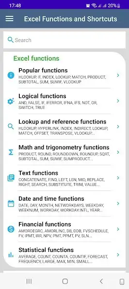 Play Excel Functions and Shortcuts  and enjoy Excel Functions and Shortcuts with UptoPlay