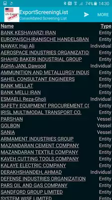 Play Export Screening List Play Export Screening List