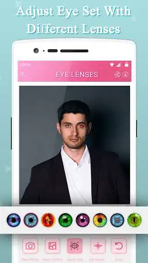Play Eye Lenses : Eye Color Changer as an online game Eye Lenses : Eye Color Changer with UptoPlay
