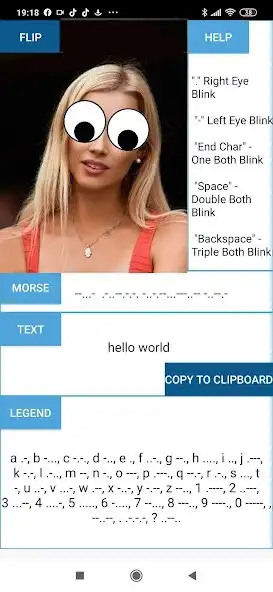 Play Eyes Blink Morse Code Type Tex  and enjoy Eyes Blink Morse Code Type Tex with UptoPlay