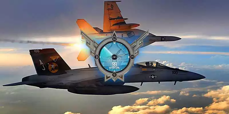 Play F18 Hornet Airforce Clock LWP
