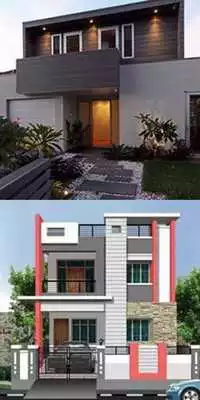 Play face house front elevation design