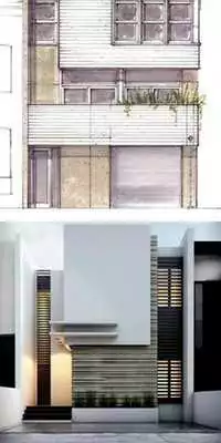 Play face house front elevation design