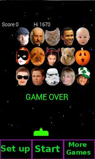 Play APK Face Invaders (Pie your mates)  and enjoy Face Invaders (Pie your mates) with UptoPlay com.galaticdroids.faceInvaders