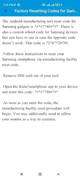 Play Factory Resetting Codes as an online game Factory Resetting Codes with UptoPlay