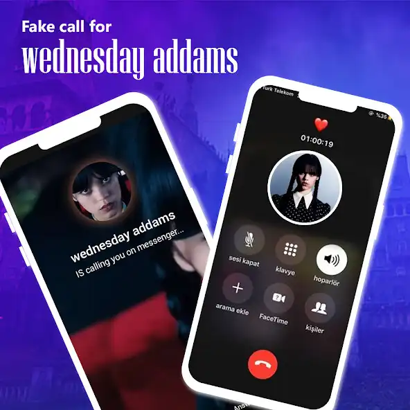 Play Fake call for Wednesday Addams  and enjoy Fake call for Wednesday Addams with UptoPlay