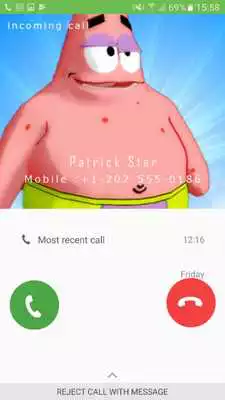 Play Fake call from patrick star Play Fake call from patrick star