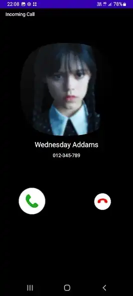 Play fake call wednesday addams  and enjoy fake call wednesday addams with UptoPlay