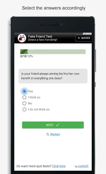 Play Fake Friend Test - Quiz as an online game Fake Friend Test - Quiz with UptoPlay