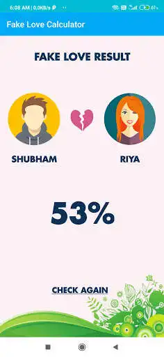 Play Fake Love Calculator 2020 as an online game Fake Love Calculator 2020 with UptoPlay