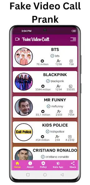 Play Fake video call prank  and enjoy Fake video call prank with UptoPlay