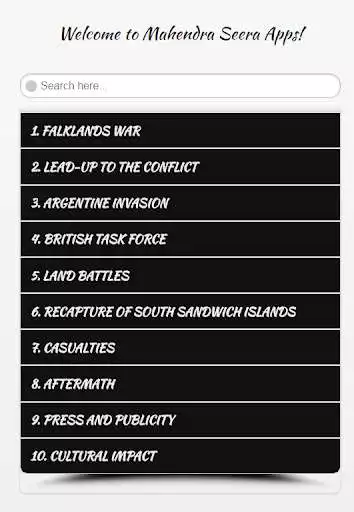 Play Falklands War in English  and enjoy Falklands War in English with UptoPlay