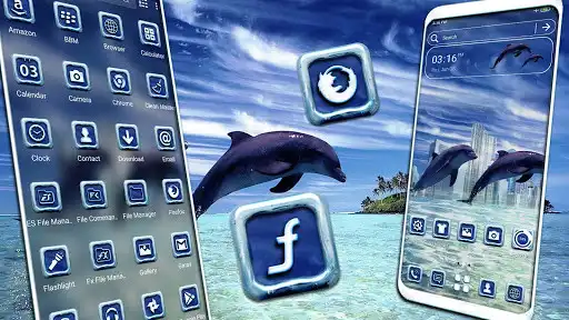 Play Fantasy Dolphin Launcher Theme  and enjoy Fantasy Dolphin Launcher Theme with UptoPlay