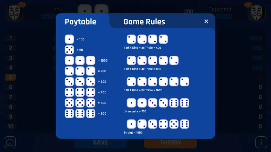 Play Farkle.io as an online game Farkle.io with UptoPlay
