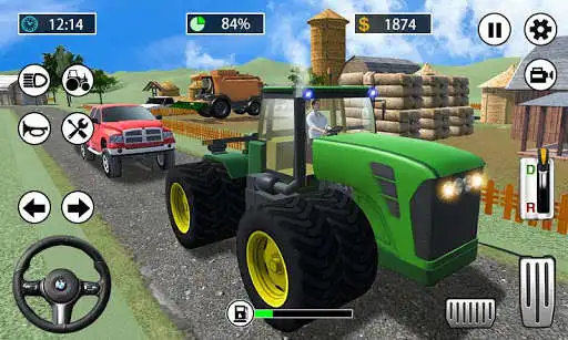 Play Farming Tractor Driving - Farmer Simulator 2019 as an online game Farming Tractor Driving - Farmer Simulator 2019 with UptoPlay