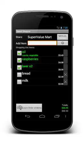 Play Fast Grocery Shopping List