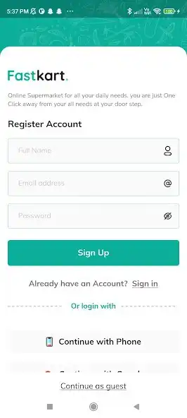 Play Fastkart - React-Native UI Kit as an online game Fastkart - React-Native UI Kit with UptoPlay