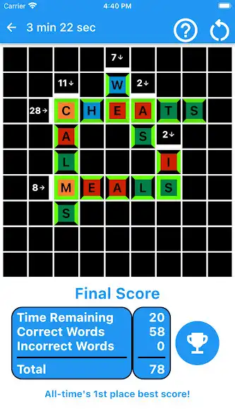 Play Fast Words as an online game Fast Words with UptoPlay