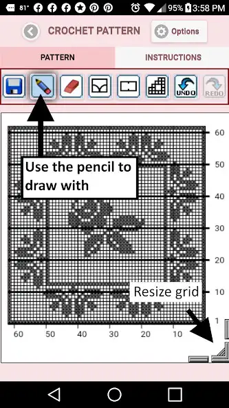 Play Filet Crochet Pattern Creator as an online game Filet Crochet Pattern Creator with UptoPlay